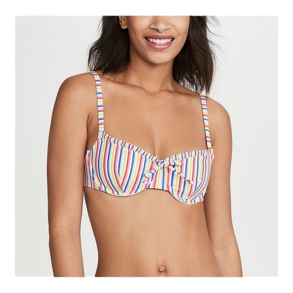 Onia Marilyn Bikini Top in multi micro stripe NWT - Picture 1 of 5
